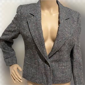 Vintage Pendleton Grey Tweed Virgin Wool Blazer Women's Size 6P